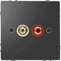 Merten Steckdose für Audio Anschluss mit zwei Chinch-Steckbuchsen anthrazit, Retail