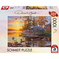 Schmidt Spiele Darrell Bush: Bootshaus mit Kanus, Puzzle 1000 Teile