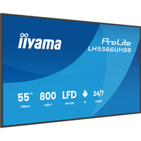 iiyama LH5566UHSB-B1AG, Public Display schwarz (matt), UltraHD/4K, VA, HDMI, USB-C