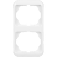 Busch-Jaeger Rahmen zweifach senkrecht, Abdeckrahmen, alpha Designlinie, glänzend, Kunststoff weiß (glänzend), Retail