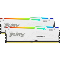 Kingston FURY DIMM 16 GB DDR5-6000 (2x 8 GB) Dual-Kit, Arbeitsspeicher weiß, KF560C40BWAK2-32, FURY Beast RGB, INTEL XMP