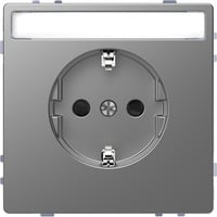 Merten Schutzkontakt-Steckdose mit Schriftfeld edelstahl, Retail