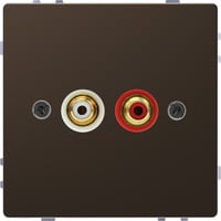 Merten Steckdose mit zwei Chinch-Steckbuchsen für Audio Anschluss bronze, Retail