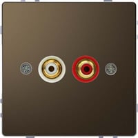 Merten Steckdose mit zwei Chinch-Steckbuchsen für Audio Anschluss bronze, Retail
