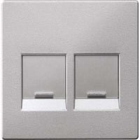 Merten Zentralplatte zwei fach für Modular Jack aluminium, Retail