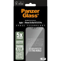 PanzerGlass Ceramic Displayschutz Ultra-Wide Fit, Schutzfolie transparent, iPhone 16e, EasyAligner