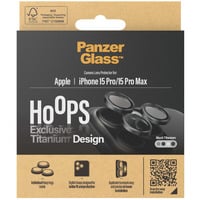PanzerGlass Hoops Titanium Kameraschutz, Schutzfolie schwarz, iPhone 15 Pro / 15 Max