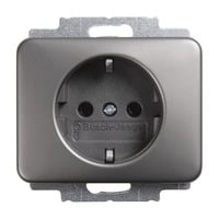 Busch-Jaeger Steckdosen-Einsatz Schutzkontakt mit Steckanschluss 2-polig alpha platin 20 EUC-20 platin, Retail