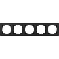 Gira Abdeckrahmen 5fach, Abdeckung schwarz, Retail