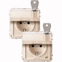 Merten Schutzkontaktsteckdose mit Klappdeckel und Schriftfeld weiß, Retail