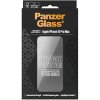 PanzerGlass Ceramic Displayschutz Ultra-Wide Fit, Schutzfolie transparent, iPhone 15 Pro Max, EasyAligner