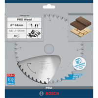 Bosch PRO Wood cordless Kreissägeblatt, Ø 184mm, 48Z Bohrung 20mm, für Akku-Handkreissägen