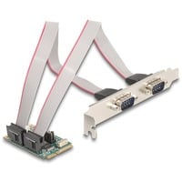 DeLOCK Mini PCIe I/O PCIe, 2x Seriell RS-232, Schnittstellenkarte 