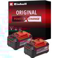 EINHELL Akku Power-X-Change Plus TWIN-PACK 18Volt 5,2Ah rot/schwarz, 2 Stück, ohne Ladegerät