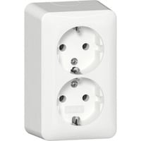 Gira Doppel Schutzkontakt Steckdose mit Montageplatte Aufputz weiß, Retail