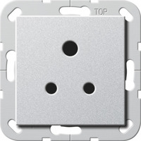 Gira Steckdose British Standard Round Pin 5 Ampere aluminium, Retail