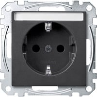 Merten Schutzkontaktsteckdose mit Schriftfeld anthrazit, Retail