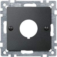 Merten Zentralplatte mit Einlochbefestigung und Schraubbefestigung für Befehlsgerät, Abdeckung anthrazit, Retail