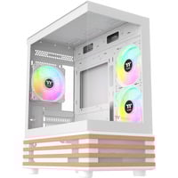 Thermaltake View 170 WS ARGB , Tower-Gehäuse weiß/holz, Tempered Glass x 2, Holz-Struktur