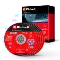 EINHELL Trennscheibe dünn, Ø 115 x 1,0mm, 5 Stück für Winkelschleifer