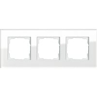 4010337213123 - Abdeckrahmen dreifach aus Glas glänzende Oberfläche Unterputzmontage Klemmbefestigung