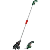 Bosch ISIO III + Fahrstiel, Grasschere grün/schwarz, Li-Ionen Akku 1,5Ah 3,6Volt
