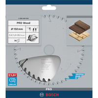 Bosch Professional PRO Wood Kreissägeblatt, Ø 150mm, 36Z Bohrung 20mm, für Handkreissägen
