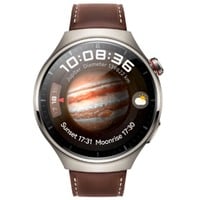 Huawei Watch 4 Pro (Medes-L19L), Smartwatch titan, Armband: Dunkelbraun, Leder