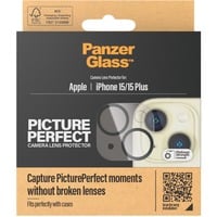 PanzerGlass PicturePerfect Kameraschutz, Schutzfolie transparent, iPhone 15, iPhone 15 Plus