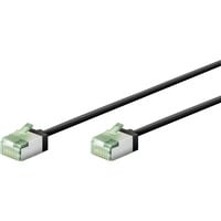 goobay Ultraflexibles Cat.8.1 Patchkabel slim, U/FTP schwarz, 0,5 Meter, extrakurze Stecker