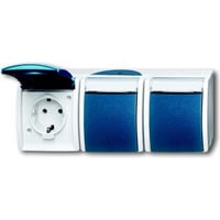 4011395993408 - BJ APWG ocean Schuko 3fach 2300 3EWN-53 +Schriftfeld waagerecht grau blaugrün