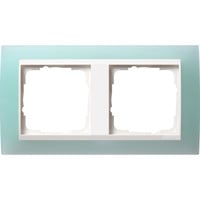 Gira Abdeckrahmen mit 2 Einheiten und Zwischenrahmen, glänzend, Abdeckung Retail