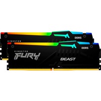 Kingston FURY DIMM 32 GB DDR5-6400 (2x 16 GB) Dual-Kit, Arbeitsspeicher schwarz, KF564C32BBEAK2-32, FURY Beast RGB, INTEL XMP, AMD EXPO