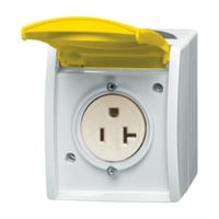 0 Steckdose Typ 3016 EWN-53 mit Schraubanschluss und Klappdeckel blau, Retail