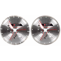 EINHELL Turbo-Diamant-Trennscheibe, Ø 230 x 22,23 x 1,8mm, 2er-Set für Winkelschleifer