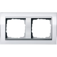 Gira Abdeckrahmen 2-fach mit Zwischenrahmen, Abdeckung weiß, Retail