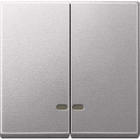 Merten Doppelwippe zweiteilig für Schalter und Taster mit Kontrollfenster aluminium, Retail