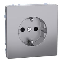 Merten Schutzkontaktsteckdose mit erhöhtem Berührungsschutz und Steckklemmen edelstahl, Retail