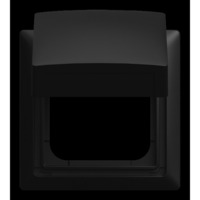 0 Abdeckrahmen mit Klappdeckel 2518-WD-915 schwarz, Retail