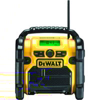 DEWALT Akku- und Netz-Radio DCR020-QW, Baustellenradio gelb/schwarz, UKW, DAB+, AUX, USB