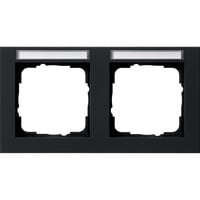 Gira Abdeckrahmen zweifach waagerecht mit Beschriftungsfeld schwarz, Retail