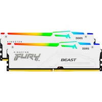 Kingston FURY DIMM 32 GB DDR5-6400 (2x 16 GB) Dual-Kit, Arbeitsspeicher weiß, KF564C32BWAK2-32, FURY Beast RGB, INTEL XMP