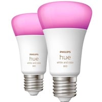 Philips Hue White & Color Ambiance E27, LED-Lampe Doppelpack, ersetzt 60 Watt