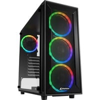 Sharkoon TG4M RGB, Tower-Gehäuse schwarz, Seitenteil aus gehärtetem Glas