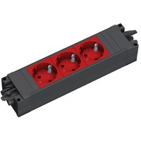 Bachmann STEP BASE Steckdosenleiste 3-fach schwarz/rot, ohne Kabel, Wieland Stecksystem