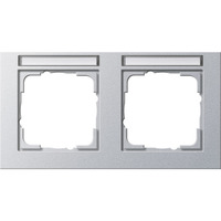 Gira Abdeckrahmen 2-fach waagerecht bruchsicher, Abdeckung aluminium, Retail