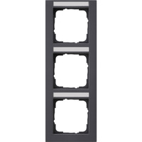 Gira Abdeckrahmen 3-fach senkrecht, bruchsilber anthrazit, Retail