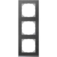 Merten Decor-Rahmen dreifach mit Montagerichtung horizontal und vertikal, Kunststoff, matt schiefer, Retail