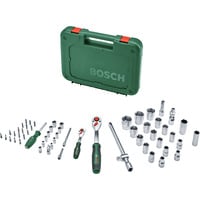 Bosch Heimwerken & Garten 1/2" + 1/4" Ratschen-Set mit Steckschlüsseln, 56-teilig grün, Drehmoment bis 768 Nm, im Koffer