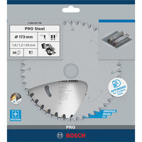 Bosch Professional PRO Steel cordless Kreissägeblatt, Ø 173mm, 36Z Bohrung 20mm, für Akku-Handkreissägen